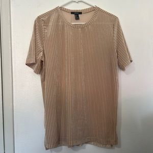 Forever 21 velvet, gold t-shirt